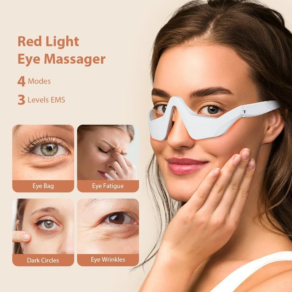 

Red Light Therapy Eye Massager Micro-Current Electric Massager EMS Eye Relax Anti-Aging Smooth Fine Line