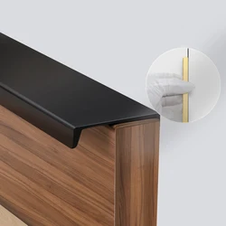 Zinc Alloy Hidden Long Cabinet Handles 600-800mm Black Silver Kitchen Cupboard Pulls Drawer Knobs Bedroom Door Furniture Handle