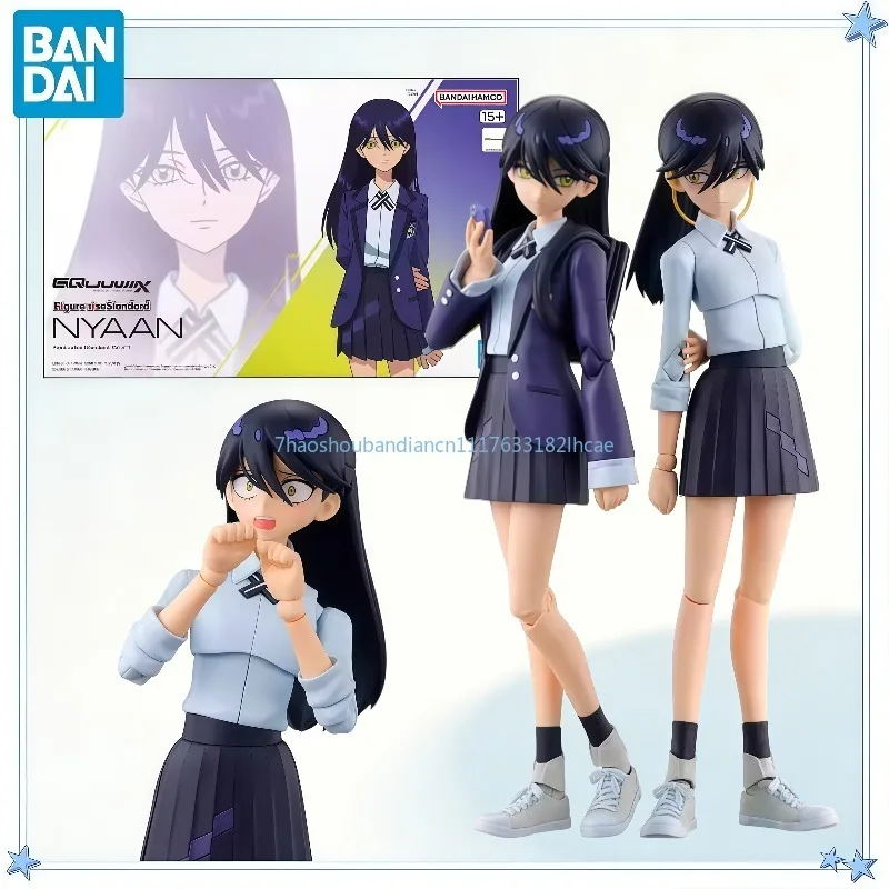 Bandai Original Gundam Model Kit Anime Figure Figure-rise Standard NYAAN Action Figures Toys Desktop Collectibles Ornament Gifts