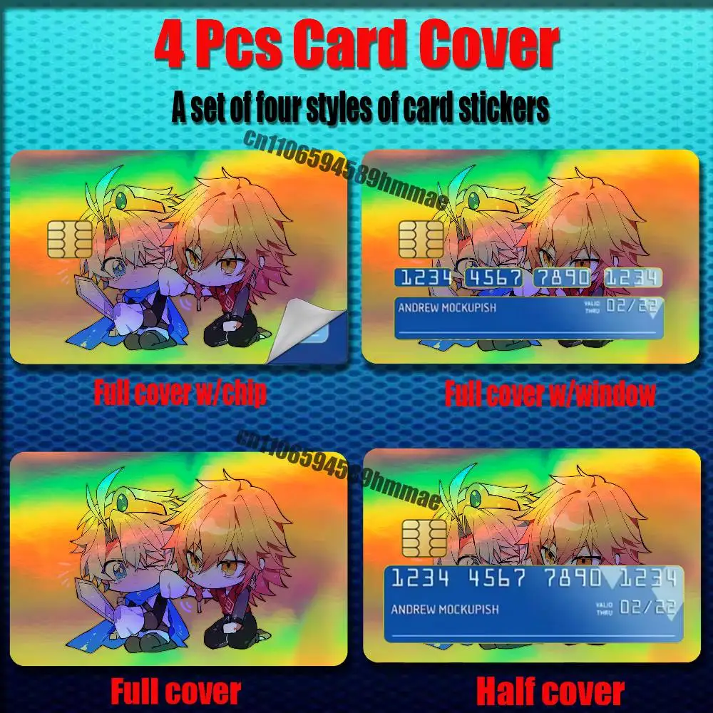 For Honkai Star Rail  Phaidei Phainon Mydei Credit Bank Sticker ID Access Card Cover Skin Rainbow Color Laser Stickers Film