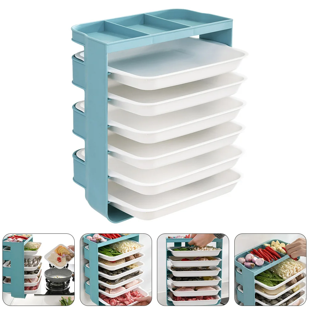

Cooking Dish Organizer Tray Green Food Grade Plastic Hot Pot Rack Drawer Storage Kitchen Organizer Hot Pot Rack