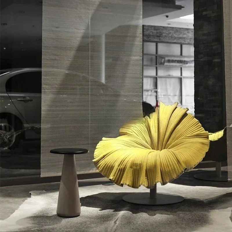 الألياف الزجاجية النسيج أريكة كرسي نادي غرفة نوم الضيوف زهرة البتلة كرسي الترفيه #4