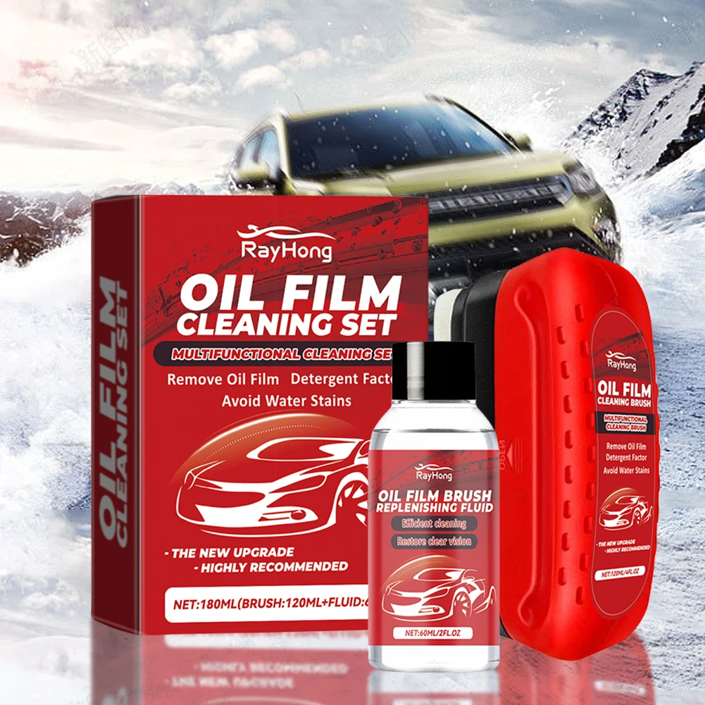 Automotive Oil Film Cleaning Brush Prevents Rain And Fog Glass Oil Film Remover Improves Clarity and Visibility for Windshield