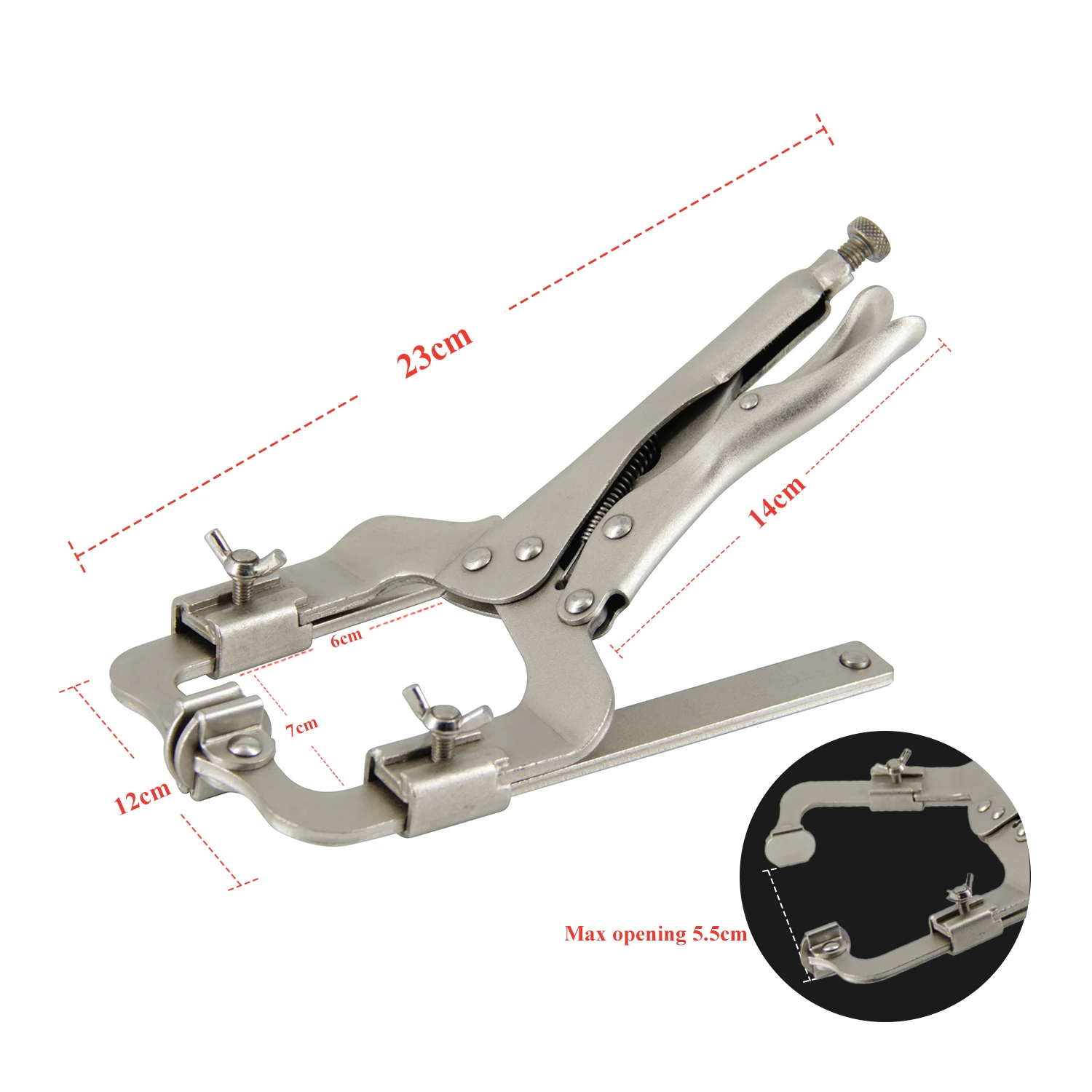 MacWork 9-14 inch Heavy Duty Telescopische Slide Locking Tang Verstelbare Vergrendeling Lassen C-Klem Met Draaibare Pads