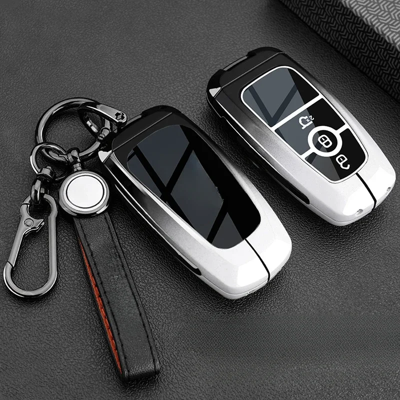 

Zinc Alloy Car Key Case cover for Ford Territory 2019 2020 2022 2023 2024 3 Button Keyless entry key Protection Accessory