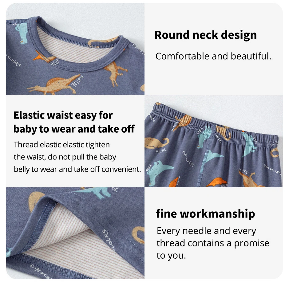 2-teiliges Kinder-Set, Jungen/Mädchen, gleicher Stil, Herbst/Winter, warm, schweißabsorbierend, bedruckt, mehrfarbig, modische Pyjamas – Detail 8