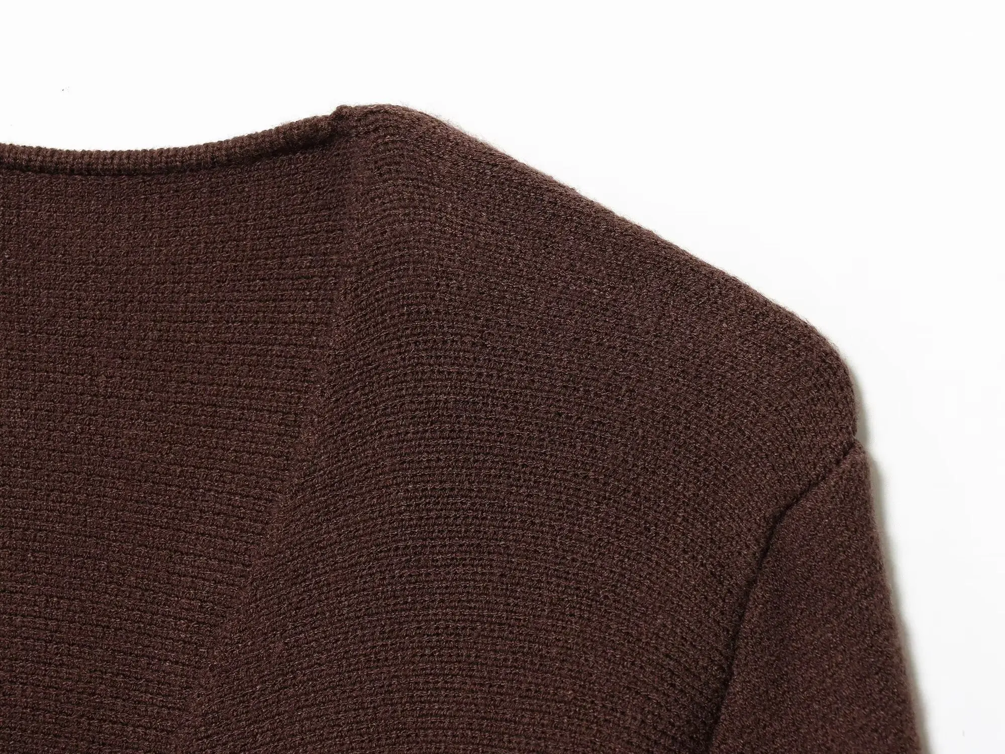 خريف جديد وصول أزياء الدانتيل متابعة متماسكة خمر طويلة الأكمام أنيقة الخامس الرقبة تنوعا سترة طويلة الأكمام