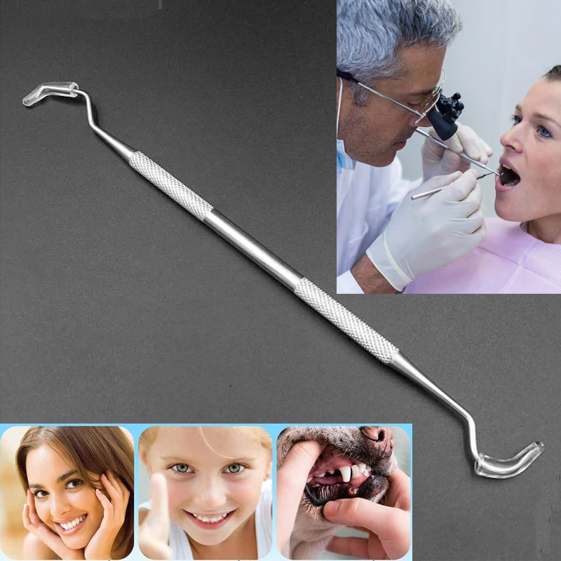 1Pc Stainless Steel Dentist Clean Tools Dental Mirror Double Probe Sickle Hoe Tooth Cleaner Dental Products Oral Care Tool