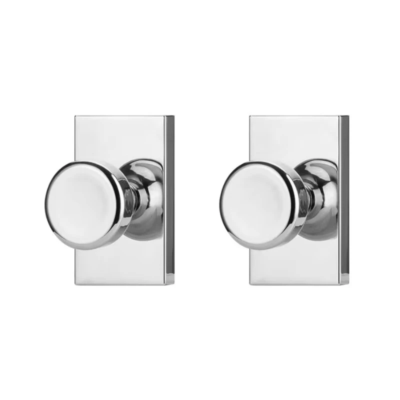 Polished chrome false door handles, heavy duty zinc alloy, French design, non-rotating interior handles, bathroom closet hangers