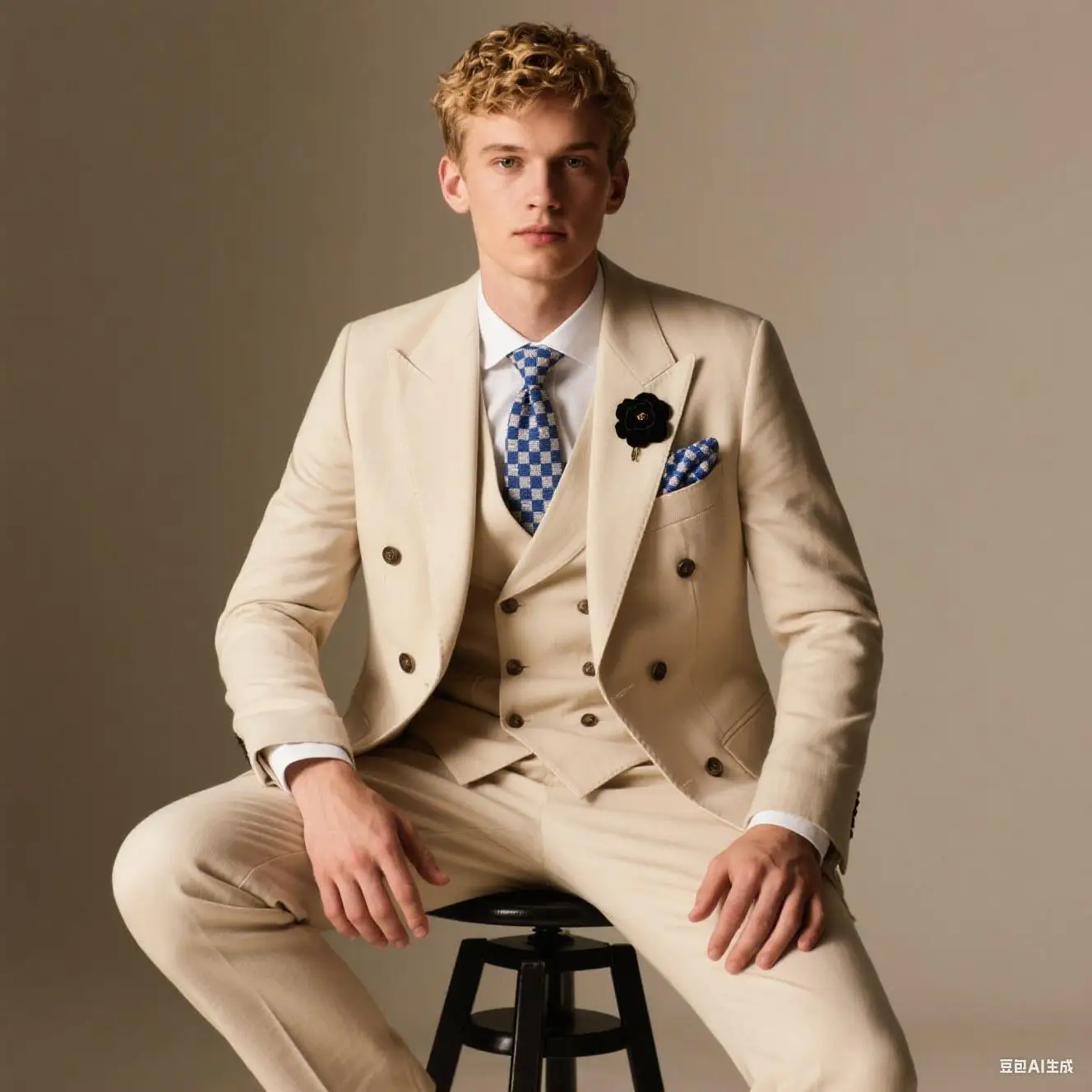 

High-End Slim Fit 3 Pcs Set Formal Wedding Suits for Men Casual Business Groom Tuxedos with Jacket Vest Pants for Party Prom