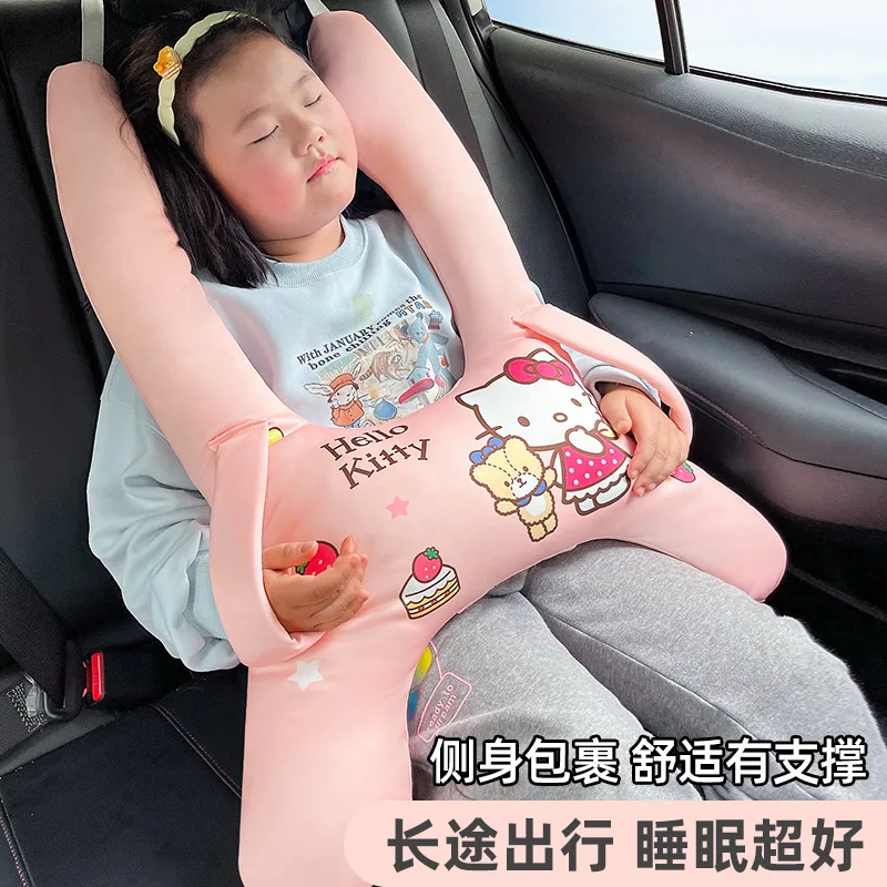 

Sanrio HelloKitty Car Children's Sleeping Pillow Cute Melody Kuromi Car Back Seat Sleep Anti-strangulation Neck Pillow Universal