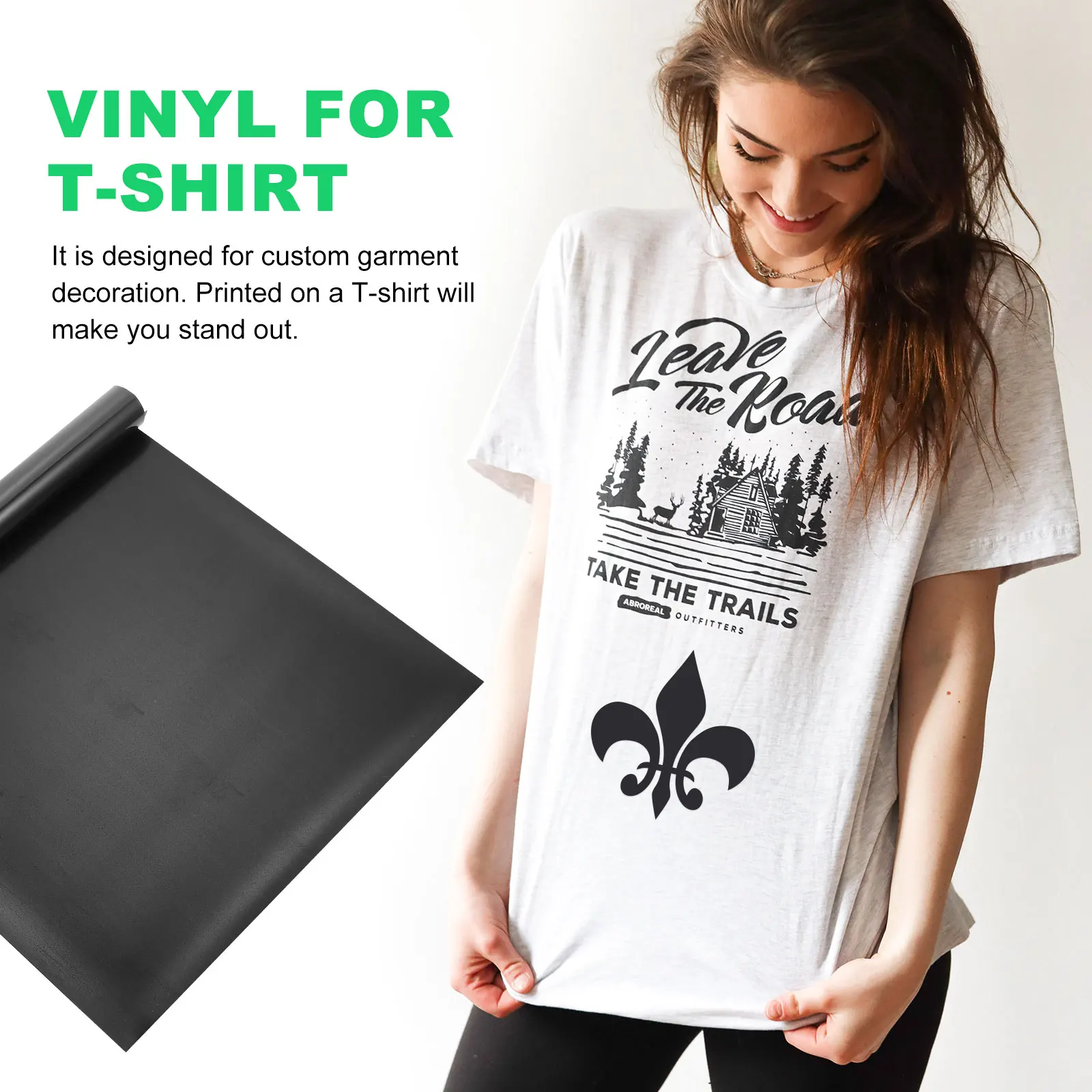 

1 Roll Heat Transfer Film For T-Shirt Custom Diy Pu Material Durable Reshape Stand Out Design Heat Transfer Vinyl Diy
