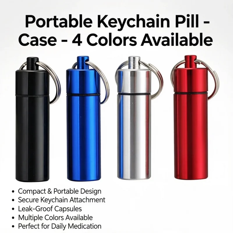 

4-Piece Mini Aluminum Alloy Pill Box Portable First Aid Pill Box Outdoor Waterproof Sealed Pill Canister Pill Box Pill Tube