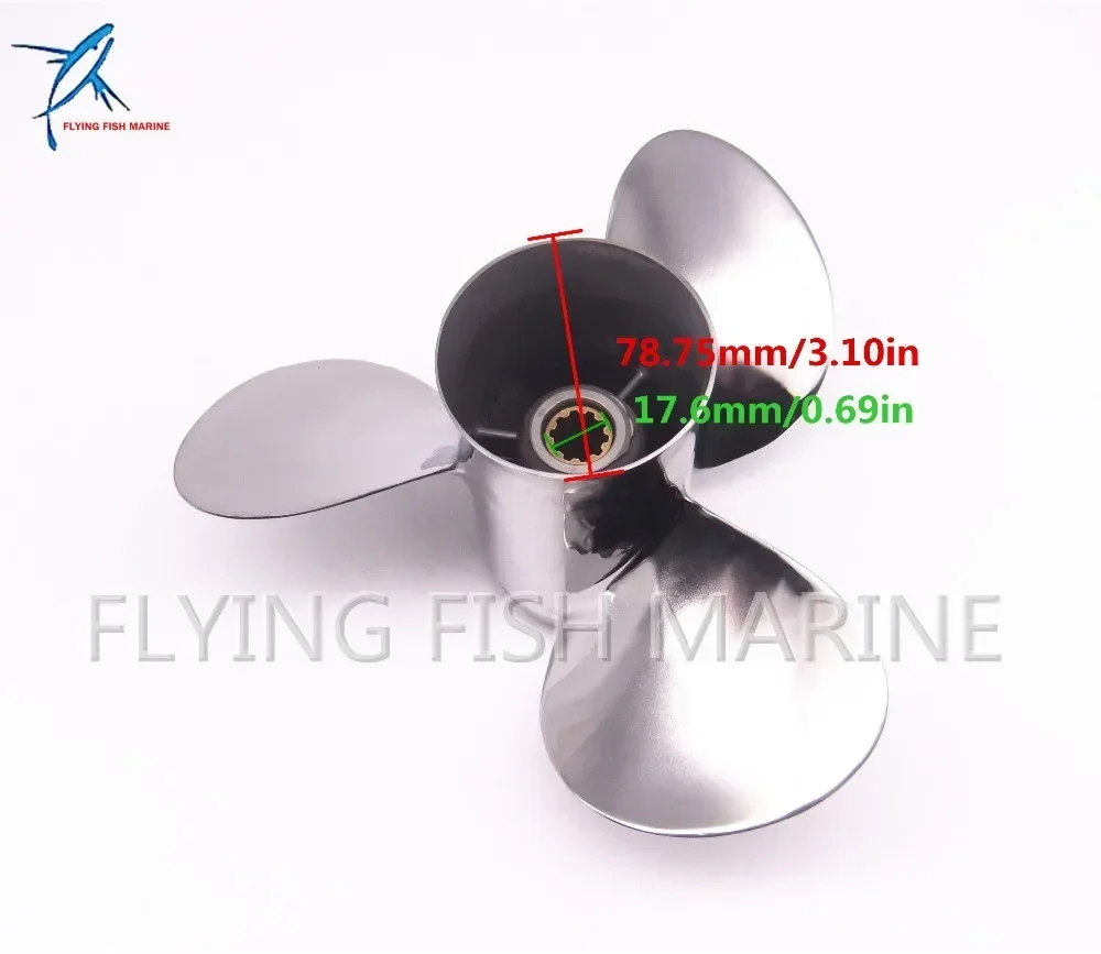 

Outboard Motor Stainless Steel Propeller 9 7/8x13-F for Yamaha 20HP 25HP 30HP Boat Engine 9 7/8 x 13 -F 664-45949-02-00