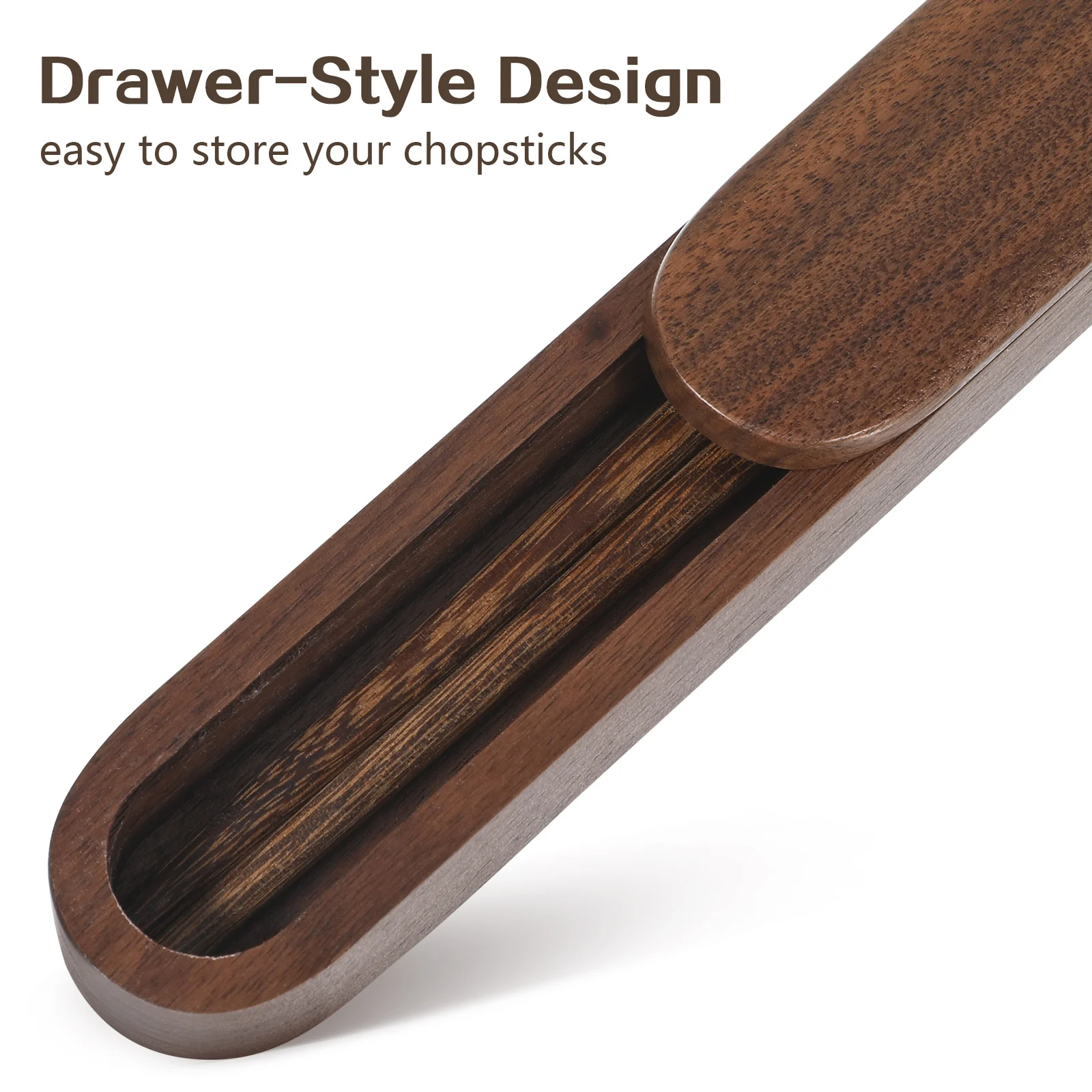 

Portable 26cm Walnut Wood Chopstick Box Flatware Holder Utensil ganizer Travel Storage Chopstick Container Container