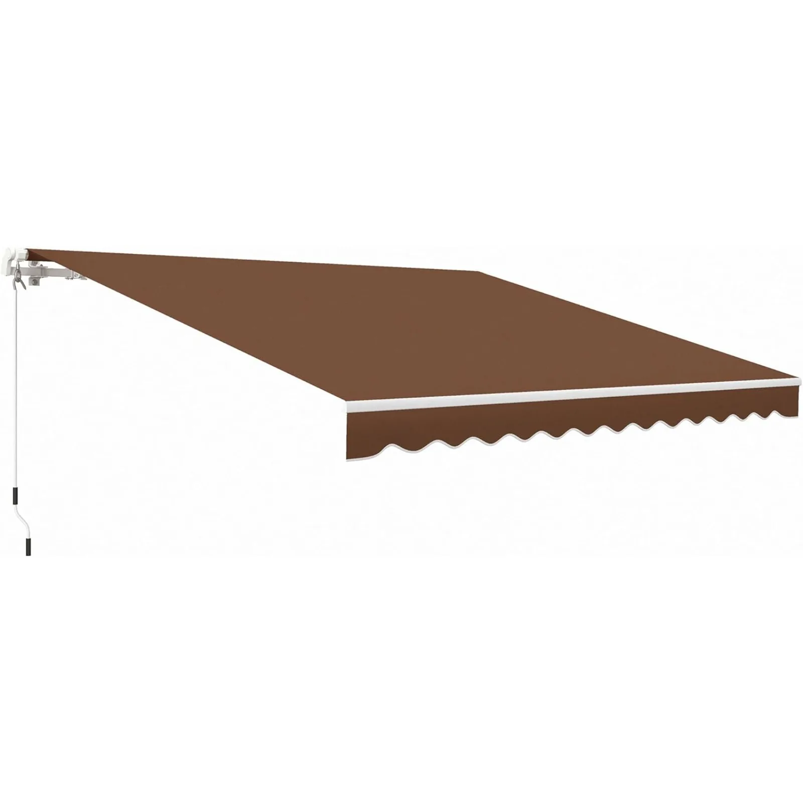 

US 12' x 10' Retractable Awning Patio Awnings Sun Shade Shelter with Manual Crank Handle, 280g/m² UV & Water-Resistant Fabric