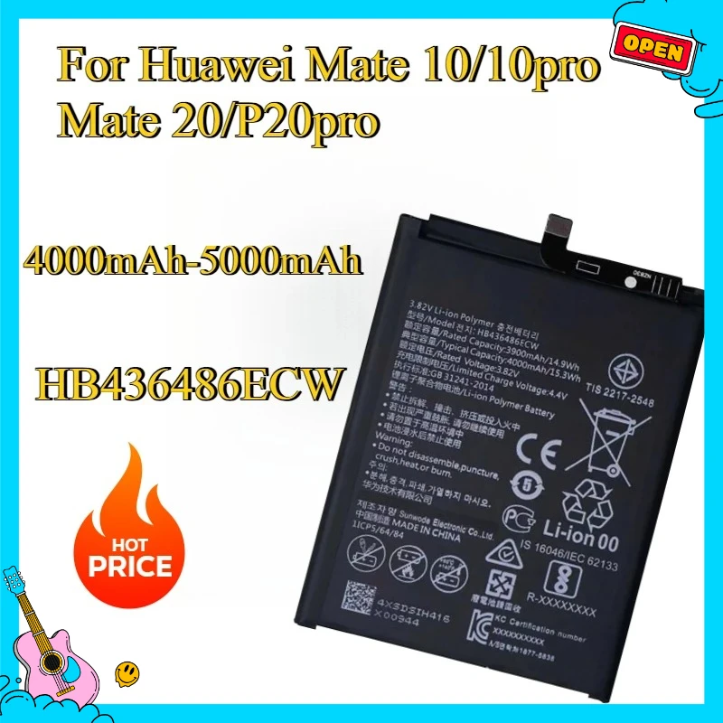 

New Battery For Huawei Mate 10/10pro Mate 20/P20pro Battery 4000mAh-5000mAh HB436486ECW