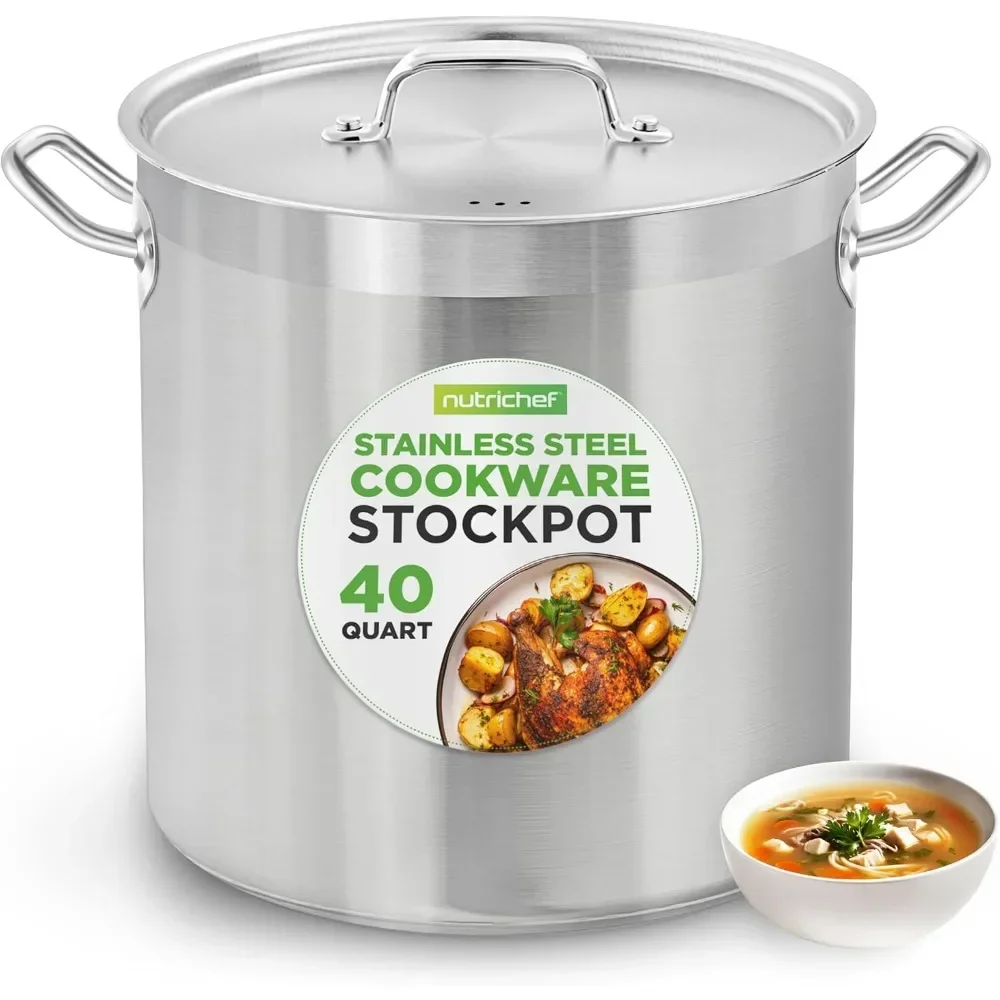 

BestsellerBestsellerBestsellerStainless Steel Cookware Stockpot, 40 Quart Heavy Duty Induction Soup Pot With Stainless Steel Lid