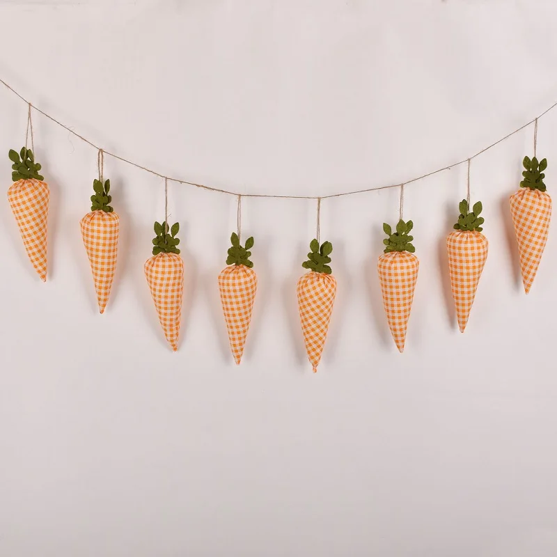 

New Lattice Easter Carrots Ornaments for Easter Home Decorations Bunny Party Flag Banners Decor Kids DIY Crafts Party Supplies