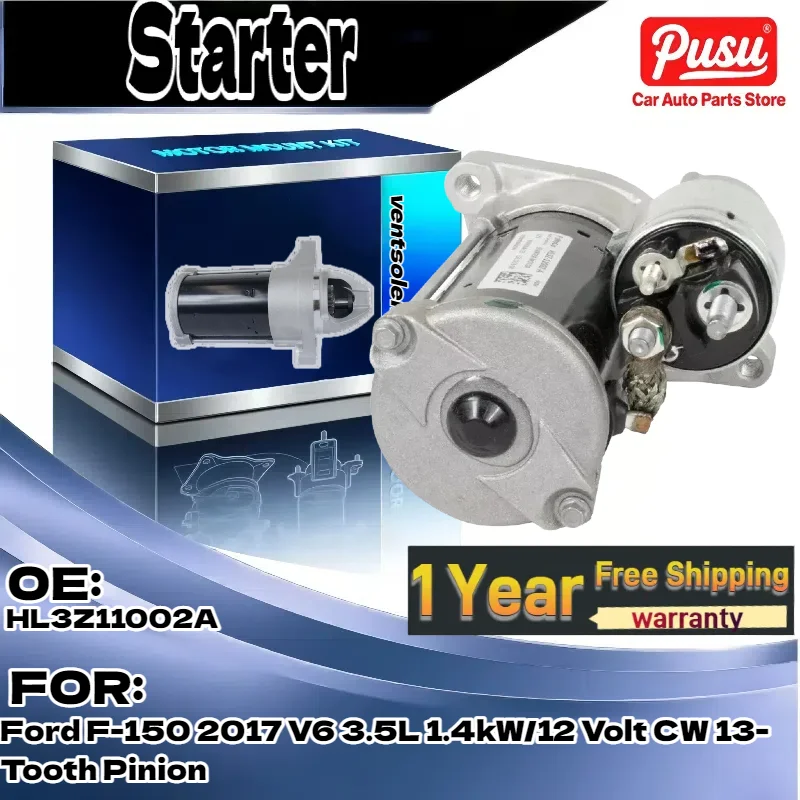 

For Ford F-150 2017 V6 3.5L | New Starter Motor 1.4kW/12V CW 13-Tooth Pinion Part HL3Z11002A