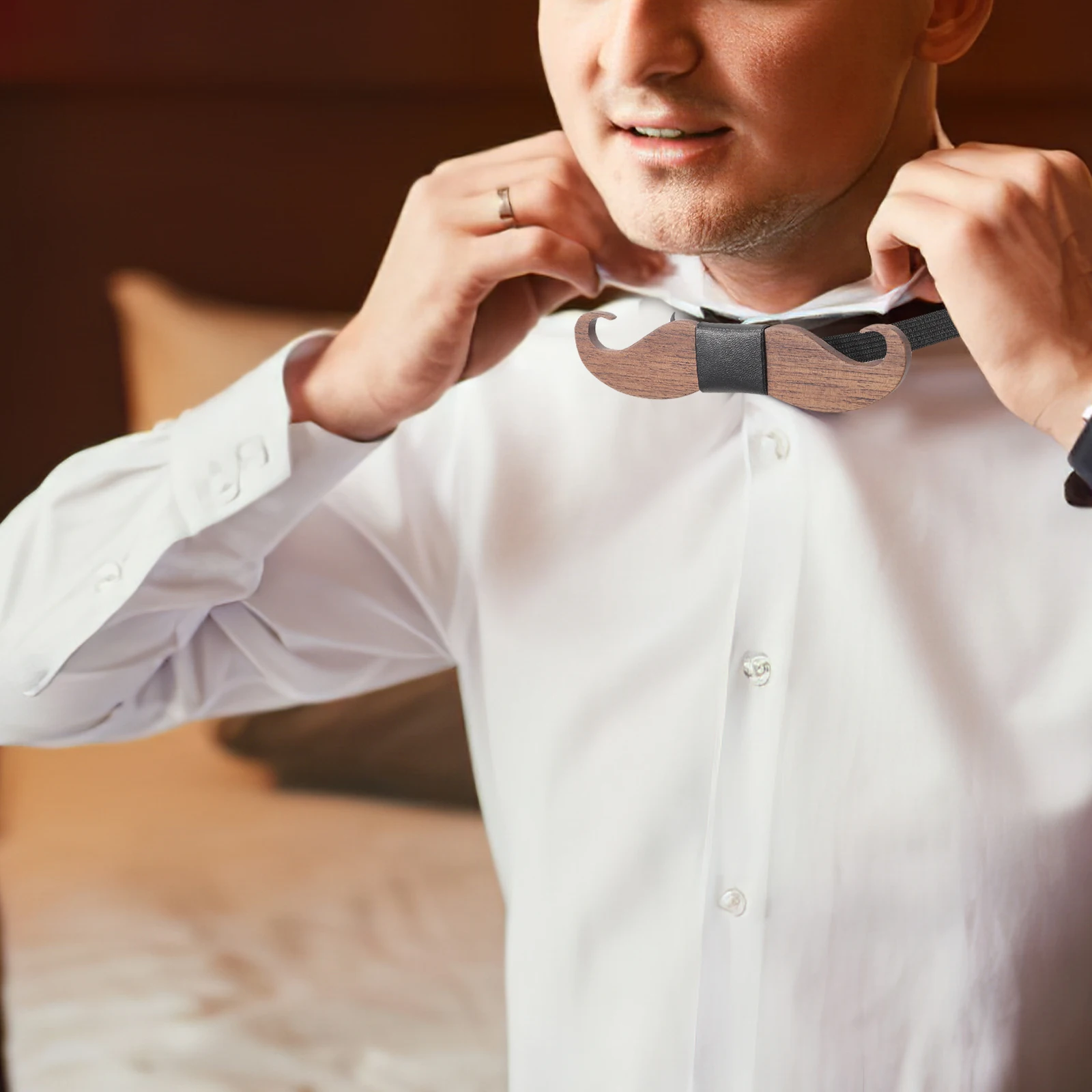 

Wooden Bow Tie Pre Tied Bowties for Men Groom Wedding Party Wooden Mens Bow Tie Non Deformable Fashion Graceful Exquisite Unique