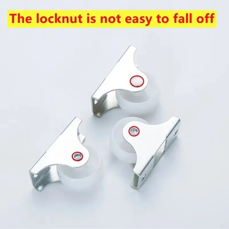 4/10Pcs White Rail Fixed Casters 1 Inch Caster Strong Plastic Wheel Small One-Way Wheel Hardware Accessories Furniture Casters