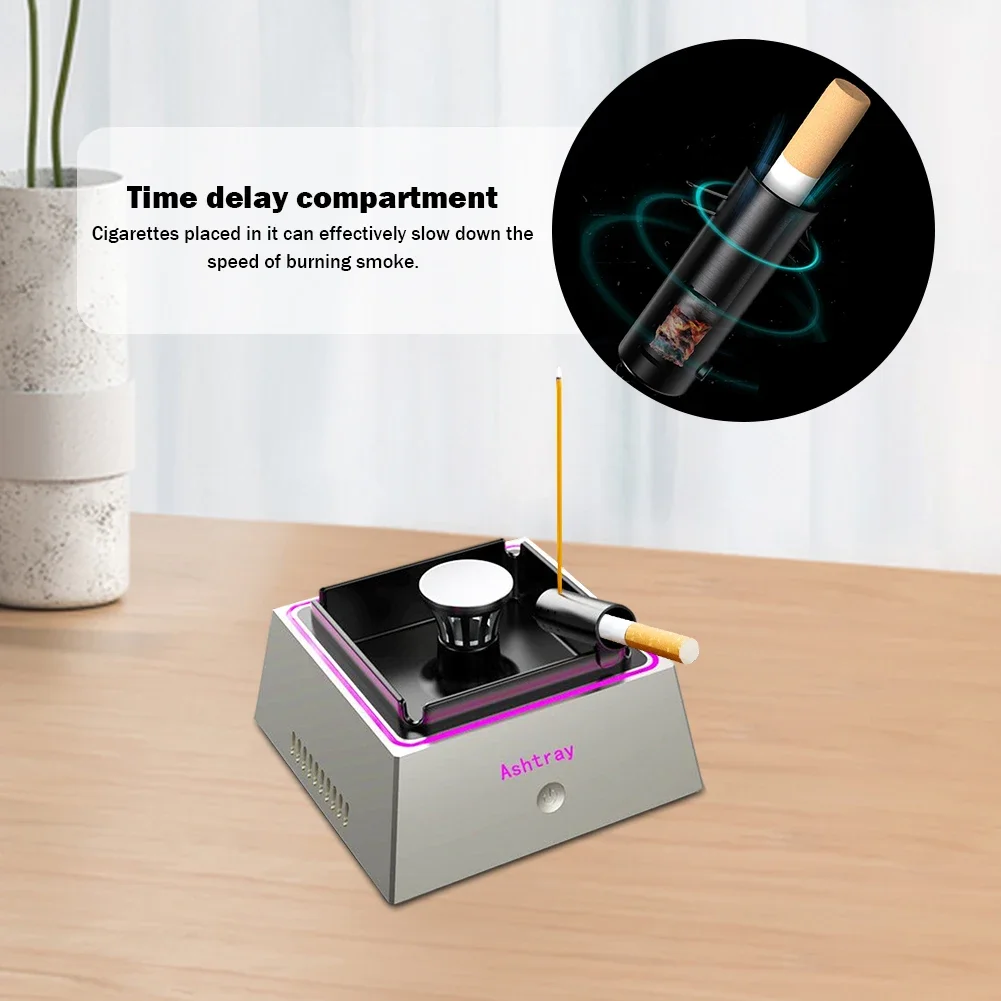 1200mAh Ashtray Air Purifier for Filtering Ash Tray Second-Hand Smoke From Cigarettes Remove Odor with Light Smoking Accessories