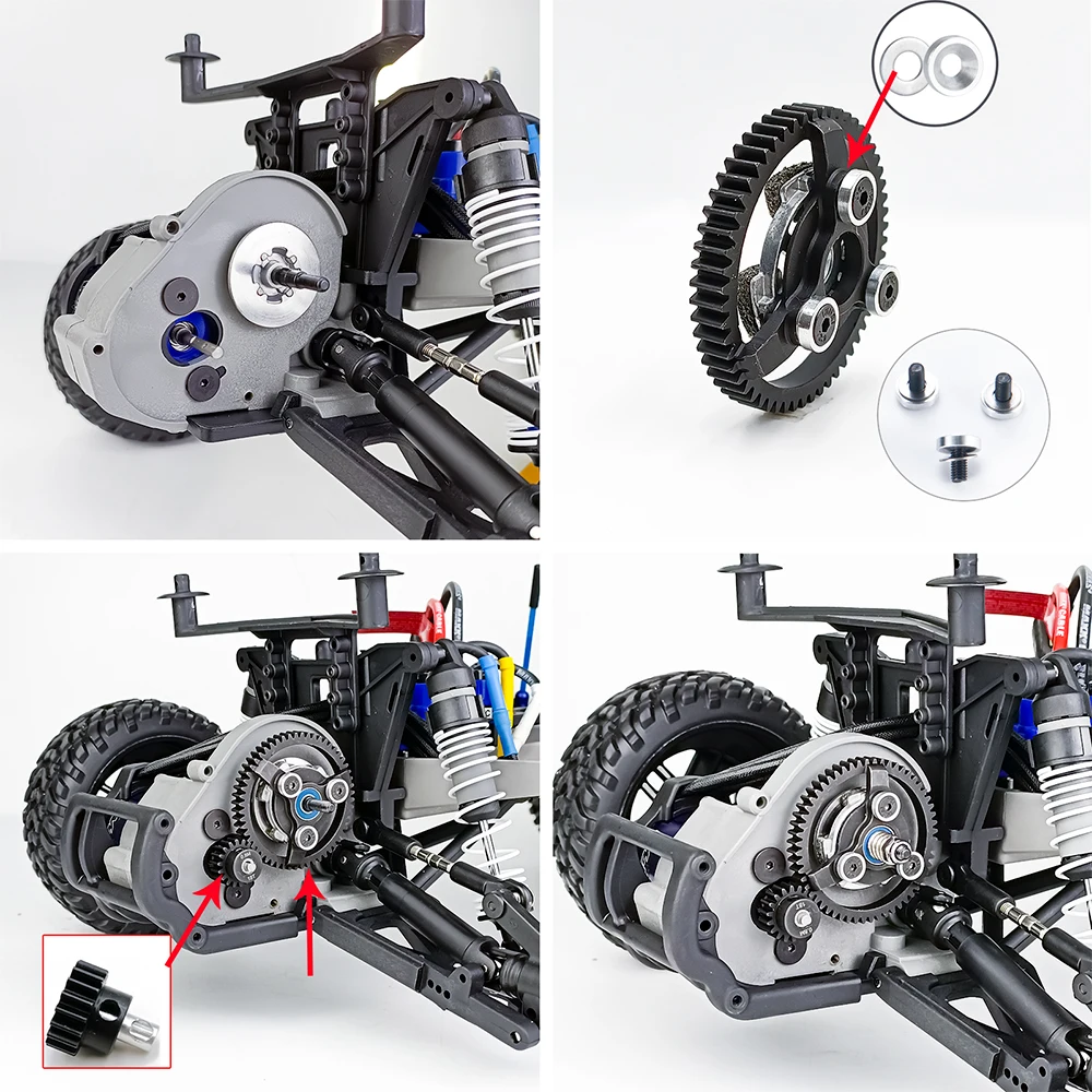 AXSPEED Steel Spur Gear Transmission Gears 32P(18T 56T) 48P(86T) for 1/10 Slash 2WD Rustler Stampede Accessories