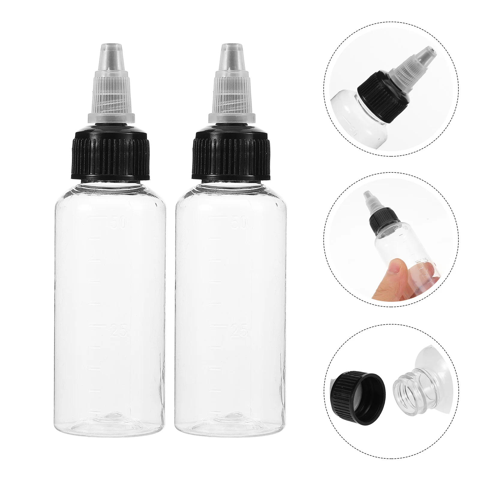 10 Pcs Solvent Bottle Paint Container with Cover Airbrush Dispenser Plastic Portion