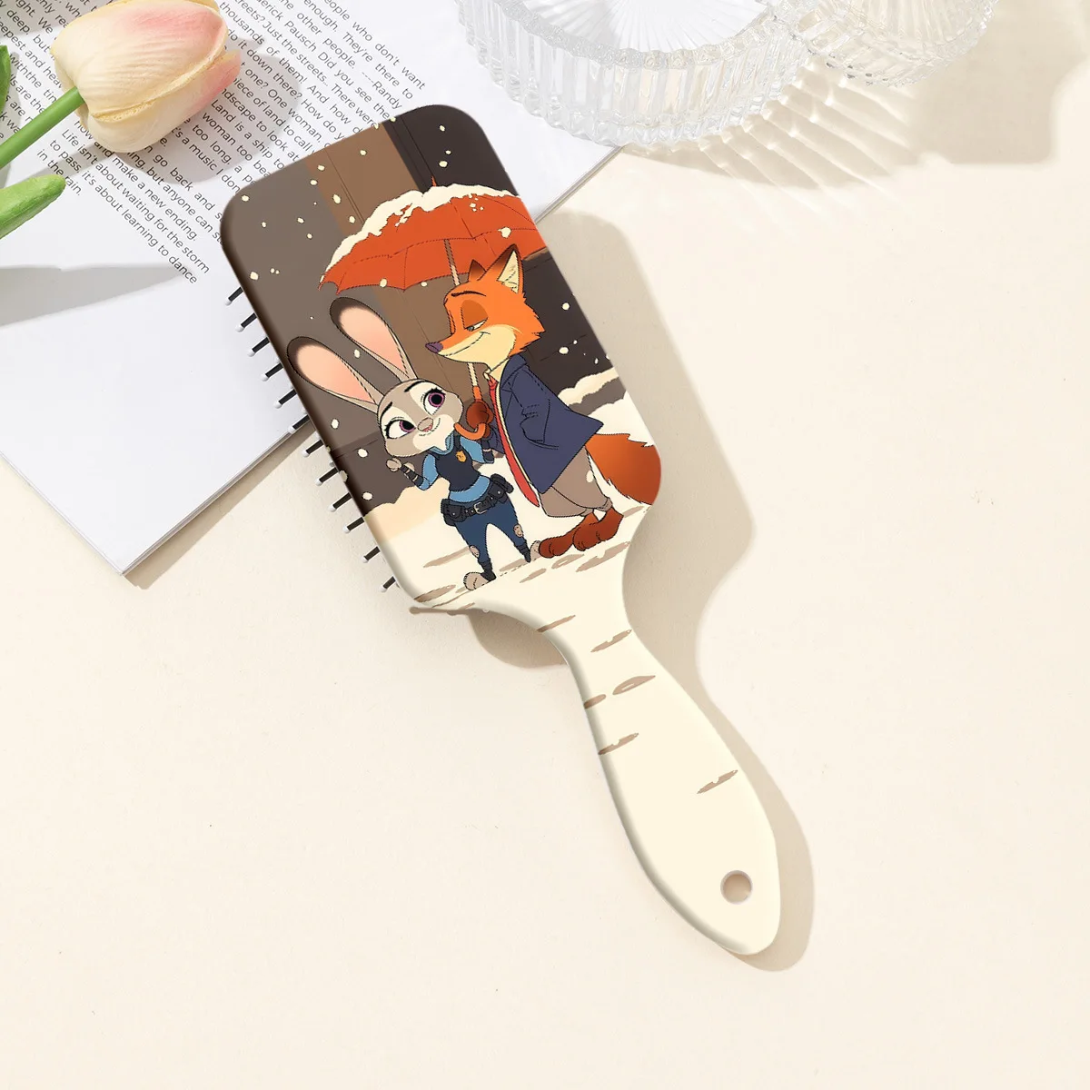 หวีซีรีส์ใหม่สำหรับ Zootopia 2 หวีการ์ตูนน่ารักแบบมีเบาะลม ช่วยให้ผมเรียบลื่นและนวดหนังศีรษะ หวีแบบมีเบาะลม ของขวัญคริสต์มาส