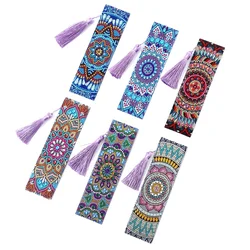 5D Diamond Painting Exquisite Leather Mandala Bookmarks Tassel Bookmarks Special Shaped Diamond Embroidery Craft decoration