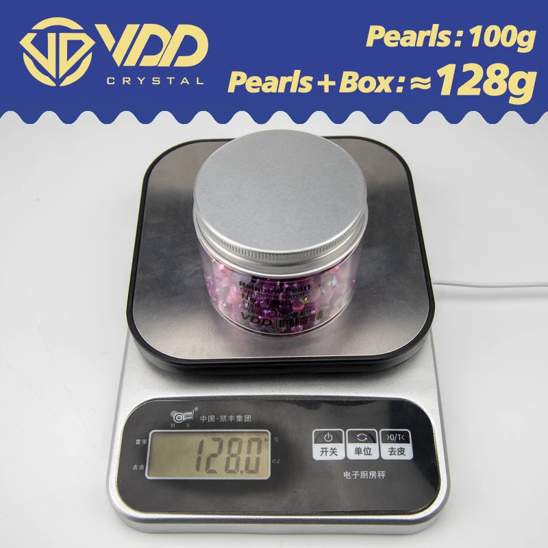 VDD 30/60/100/200g Wholesale Mix Size ABS Half Round Pearls Flatback Beads Color Resin Rhinestone Nail Art Crafts DIY Decoration