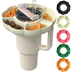 Bandeja de aperitivos para taza de coche Stanley, vaso de silicona reutilizable, divisor de aperitivos, bandeja de dulces de frutas, contenedor de alimentos, 40 Oz