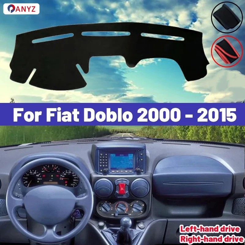 フィアット・ドブロ（2000年～2015年）用高品質ダッシュボードカバーマット、サンシェード、光防止パッド、カーペット、uvカットインテリア