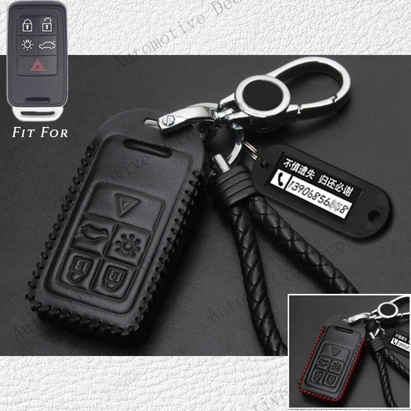 Z+ Genuine Leather Car Remote Smart Fob Key Case Cover Shell For Volvo S80 XC60 V70