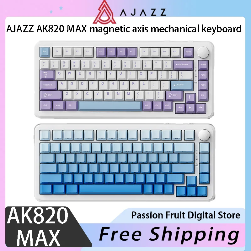 

Механическая клавиатура Ajazz AK820 MAX с магнитной осью, игровая клавиатура с TFT-экраном и кнопками, Bluetooth/Беспроводная/Проводная клавиатура