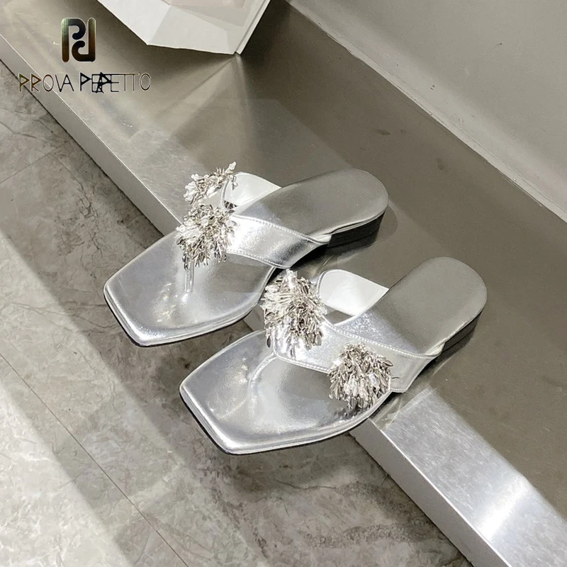 

Top Quality Brand Design Fashion Women Slippers Rhinestone Tassel Fringe Square Toe Pinch Toe Flip Flops Nice Looking Slides