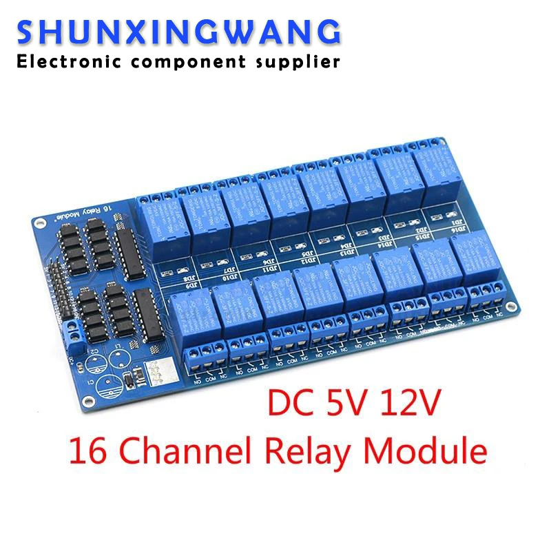 

16 Channel Relay Shield Module DC 5V 12V with Optocoupler LM2596 Microcontrollers Interface Power Relay For Arduino