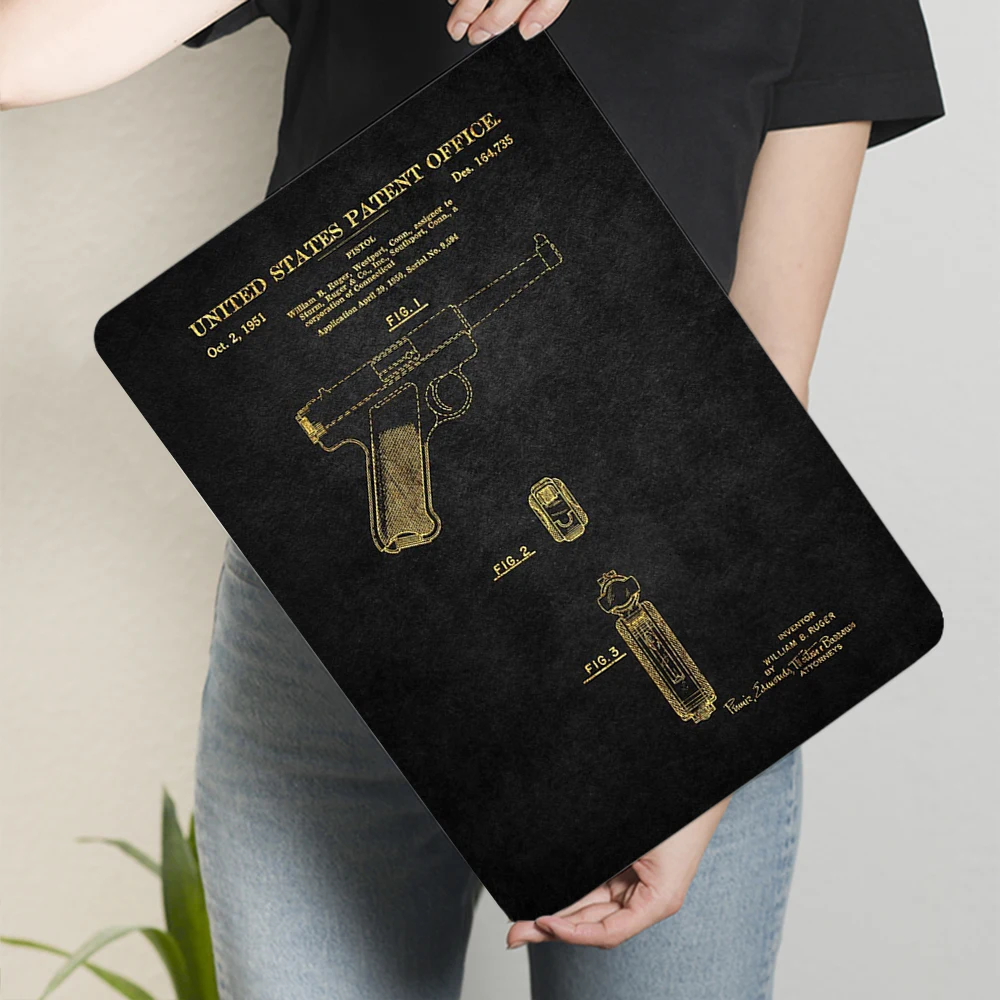 1951 الولايات المتحدة روجر مسدس براءة اختراع تصميم خمر معدن القصدير تسجيل ديكور المنزل جدار الفن هدية