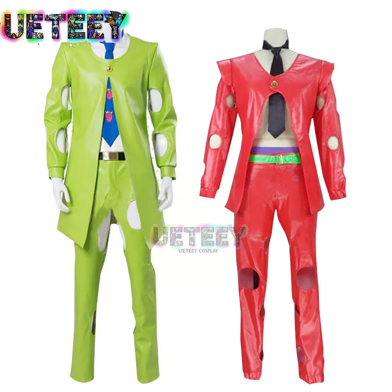 

UETEEY COS Anime Pannacotta Fugo Cosplay Costume Green Red Coat Pants Outfits Halloween Party Sets Custom Size