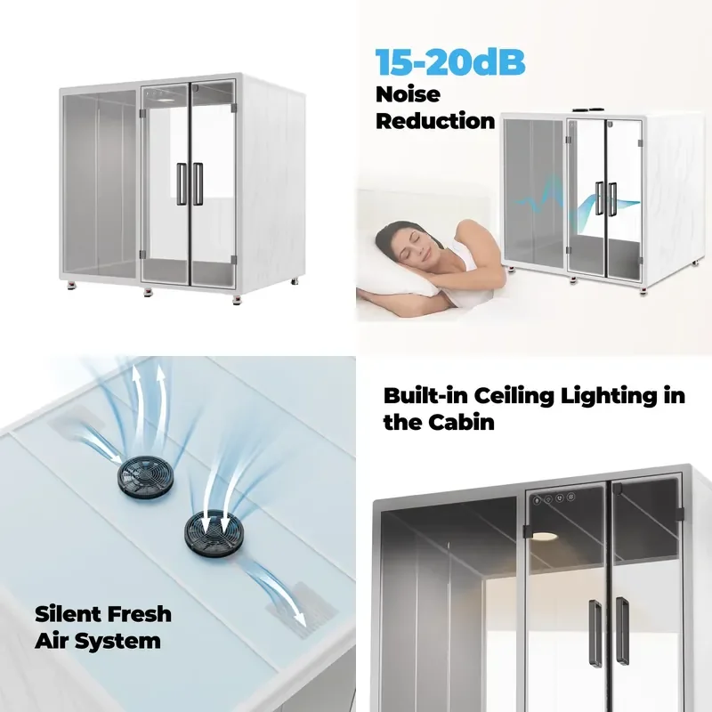 Spacious Modern Multi-person Silent Steel Frame Cabin for Office Meeting Recording Soundproof Room Noise Reduction Private