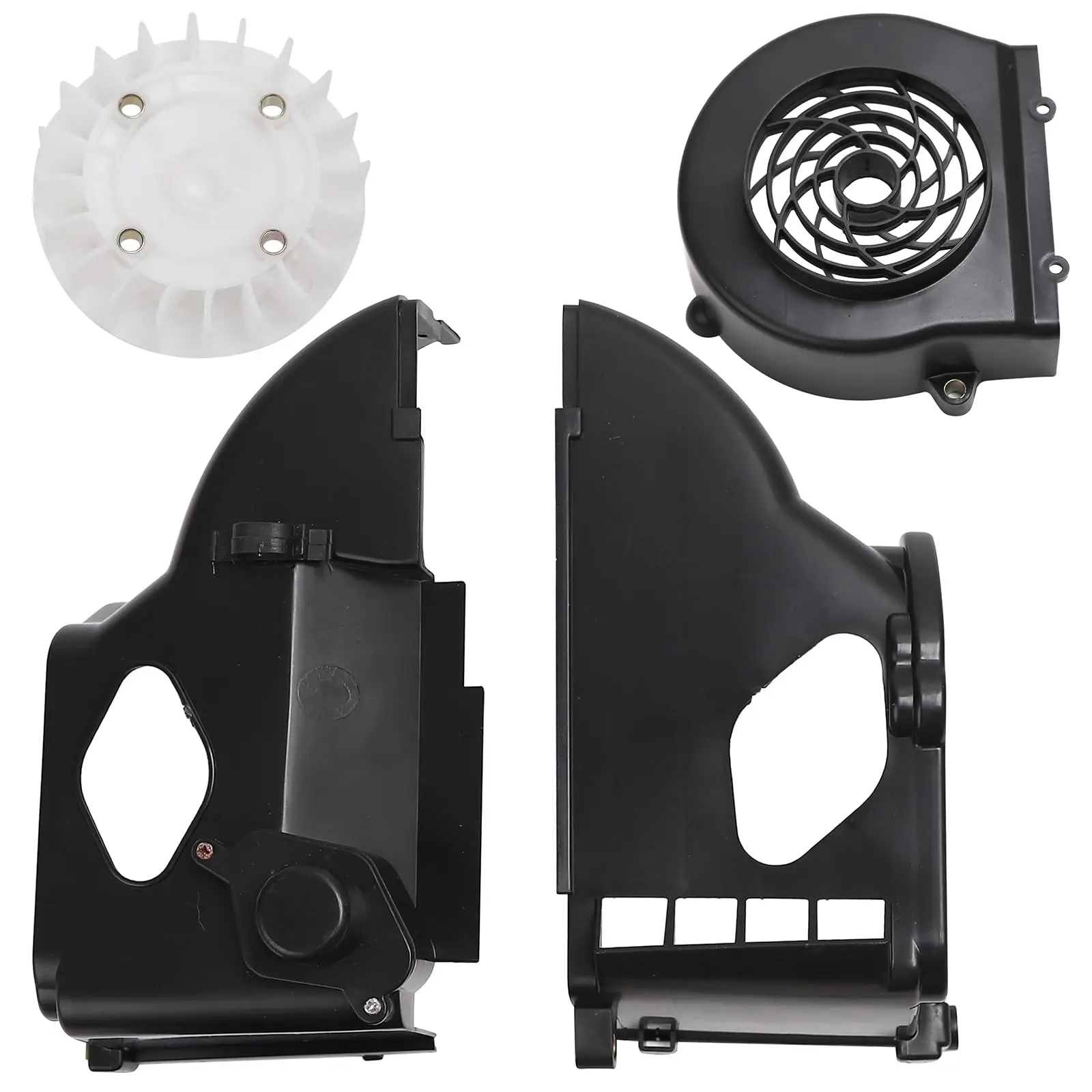 

Air Director Cooling Fan Cover Assembly in PP Material Replacement for Chinese GY6 49cc 50cc 4-Stroke Engine ATV Go Kart Moped