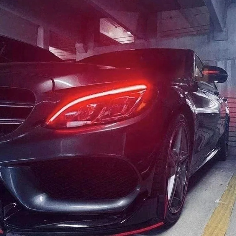 Red DRL LED Boards Non-RGB For 2014-2016 Mercedes W156 GLA For 2015-2018 W205 C260 C300 C Class Headlight Daytime Running Light