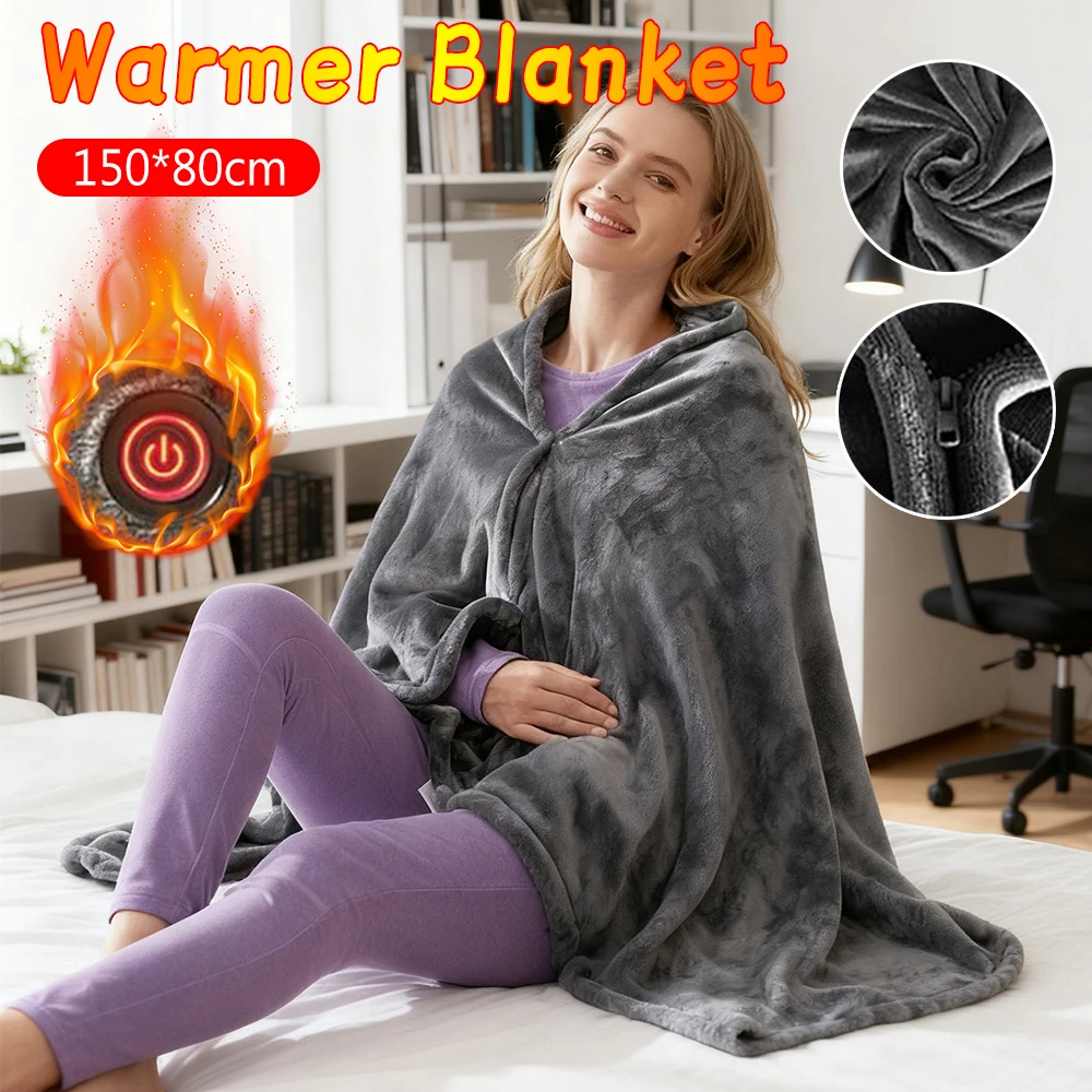 

Nylon Electric Heated Blanket Winter USB Heating Blanket Camping Warm Sleeping Bag Liner Outdoor Shawl Thermal Sleeping Blanket