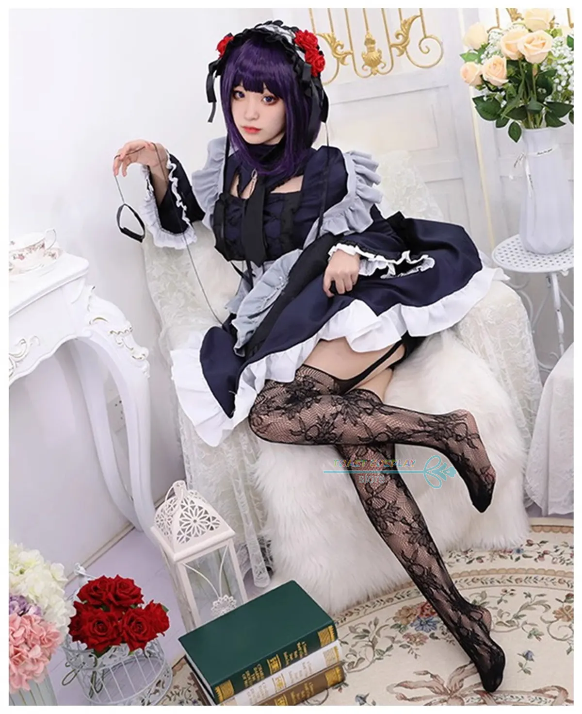 Anime moja przebieranka kochanie Cosplay Kitagawa Marin impreza z okazji Halloween kobiety seksowna dziewczyna pokojówka sukienka peruka Kitagawa Marin odzież typu Cosplay