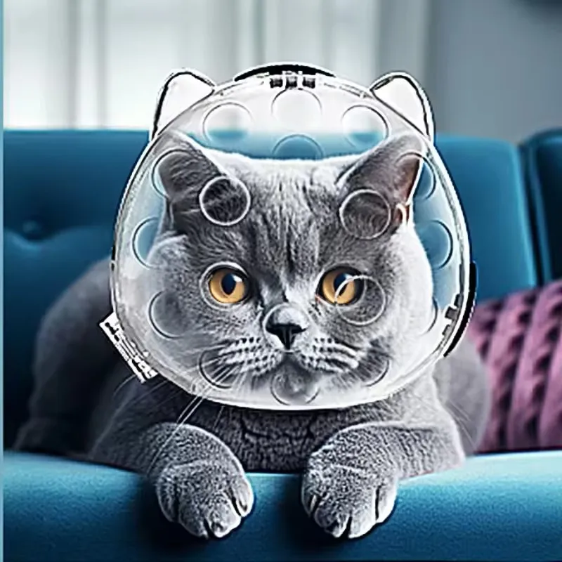 

Sturdy Pet Grooming Bath Supplies Cat Head Cover Anti-bite Kitten Protective Helmet Space Hood