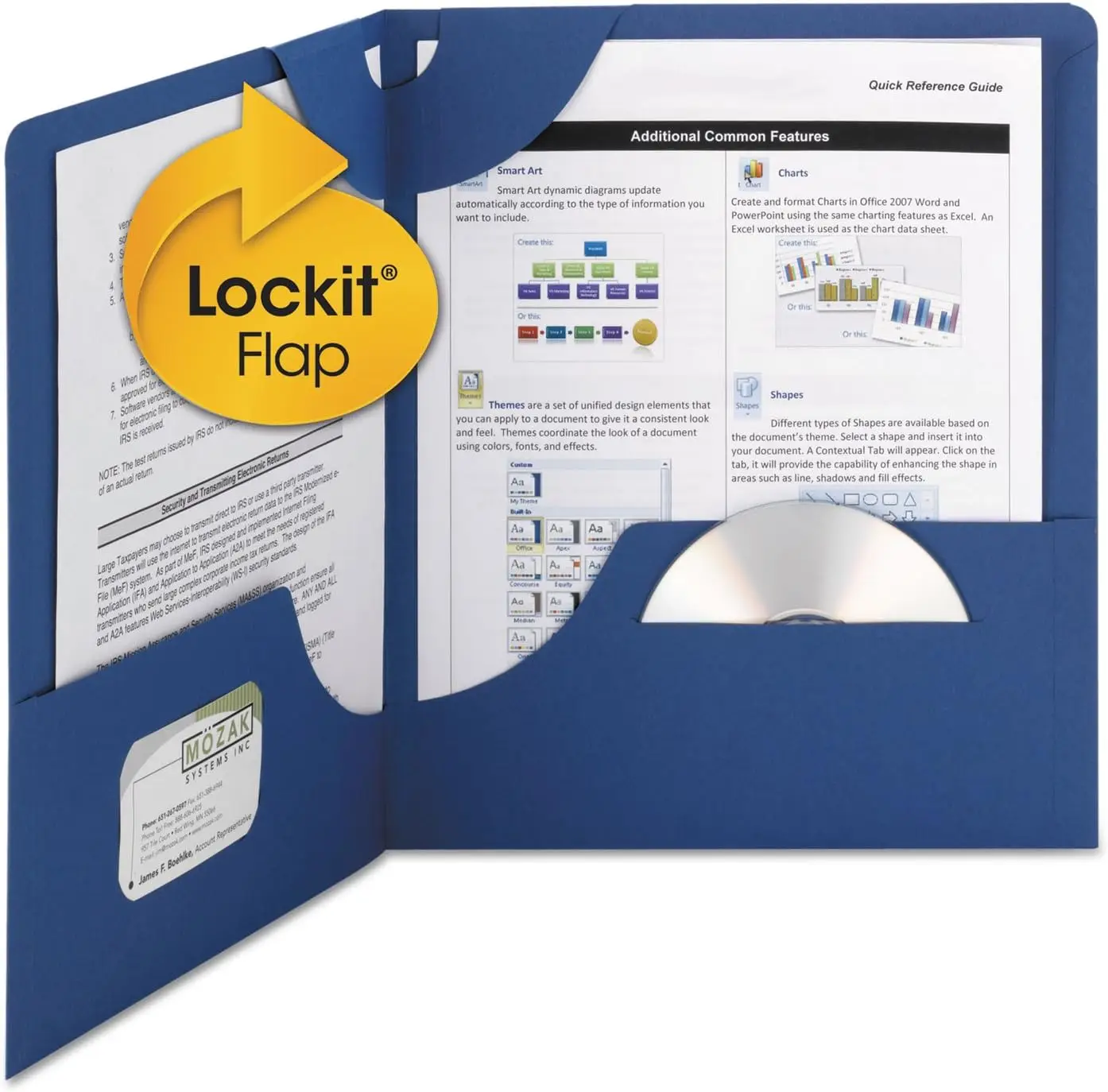 

Heavyweight Two-Pocket Folder with Lock Feature, Letter Size, Dark Blue, 25 per Box
