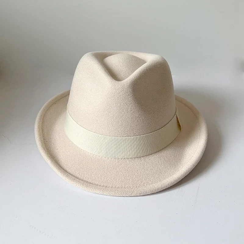 Short Brim Trilby, Woolen Felt Build, Autumn Winter Wear, Gentleman Silhouette, Timeless Retro Tone, Universal Matching Style