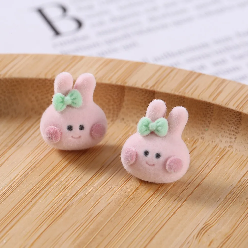 3 pairs Funny Flower Earrings Jewelry for Girls Cute Flocked Fruit Animal Ear Studs