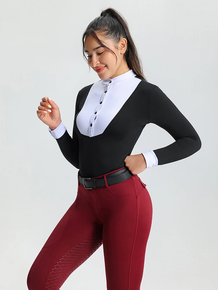 wontto-professional-quick-dry-long-sleeve-riding-t-shirt-women's-autumn-knight-competition-uniform-equestrian-equipment